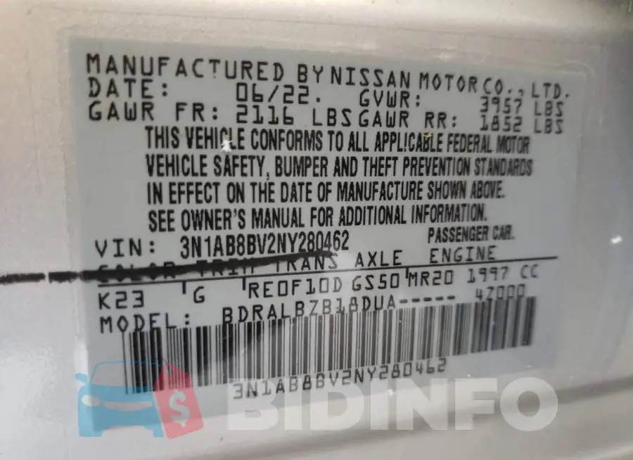 3N1AB8BV2NY280462 Photo# 10