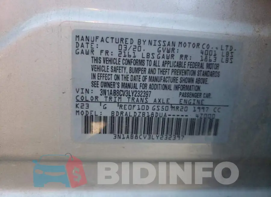 3N1AB8CV3LY232397 Photo# 10