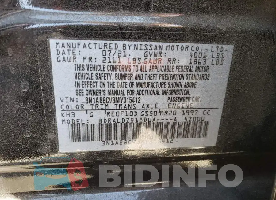3N1AB8CV3MY315412 Photo# 10