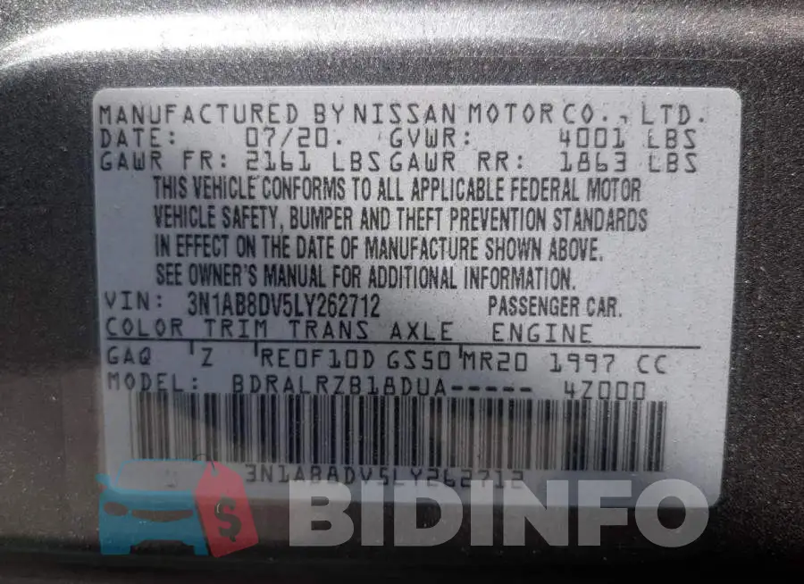 3N1AB8DV5LY262712 Photo# 10