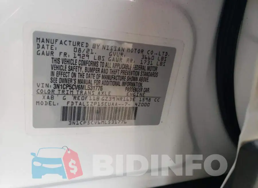 3N1CP5CV6ML531776 Photo# 10