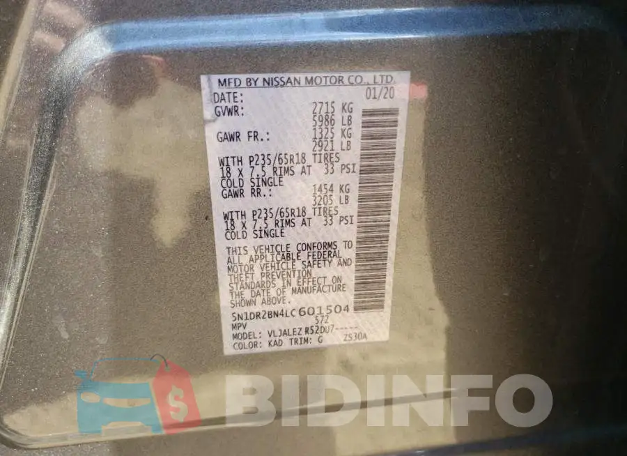 5N1DR2BN4LC601504 Photo# 10