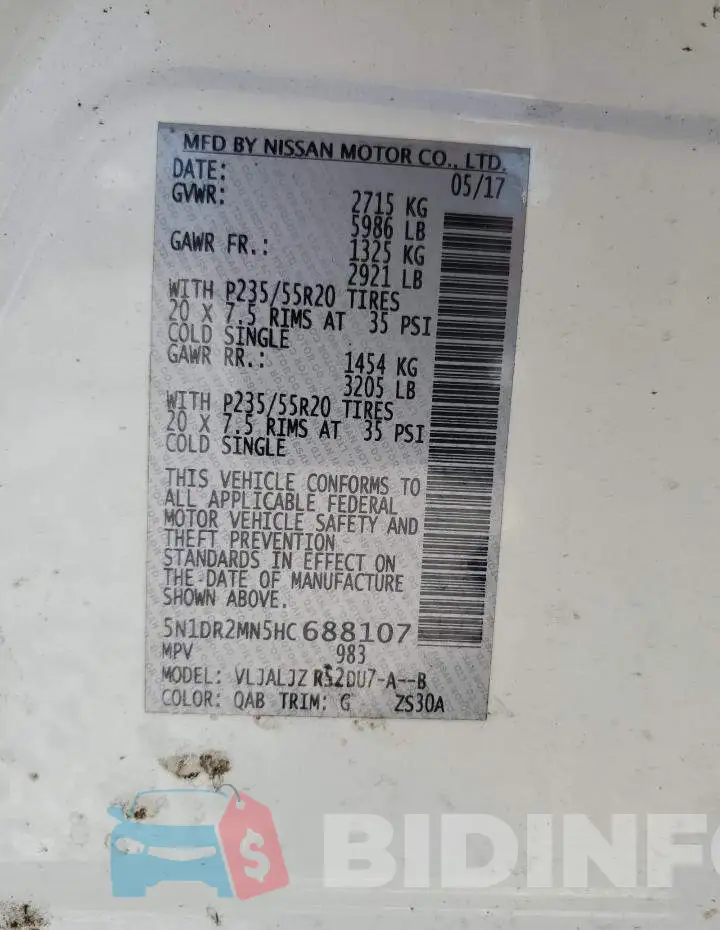 5N1DR2MN5HC688107 Photo# 10