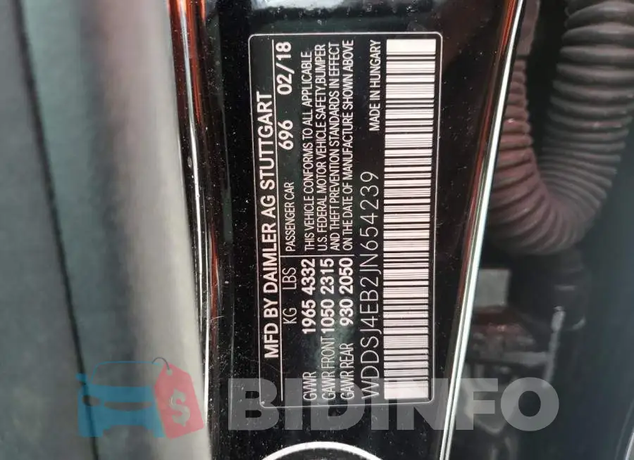 WDDSJ4EB2JN654239 Photo# 10