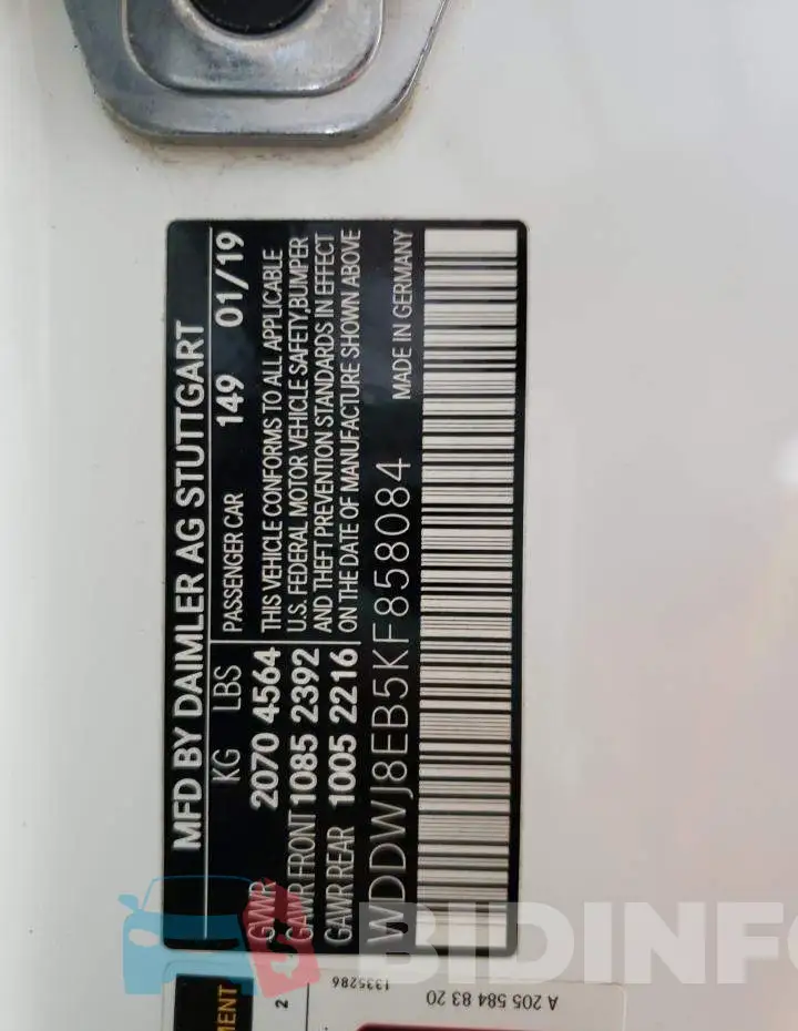 WDDWJ8EB5KF858084 Photo# 10