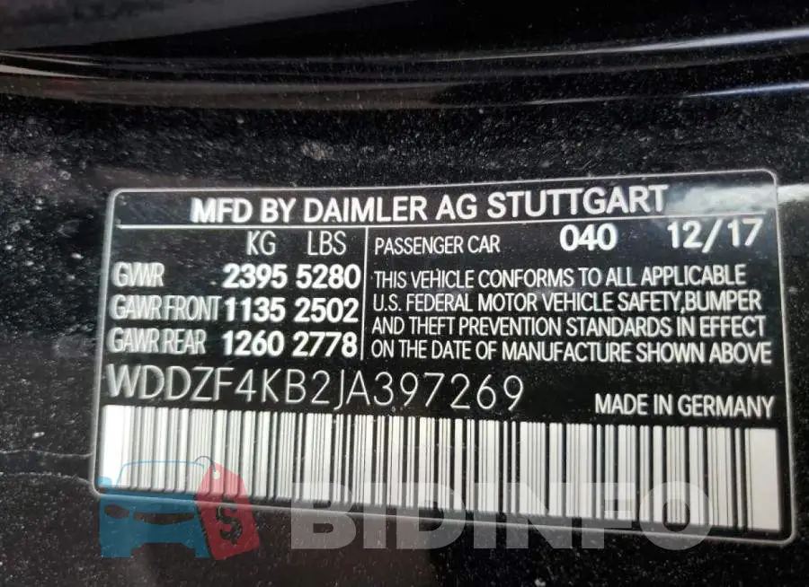 WDDZF4KB2JA397269 Photo# 10