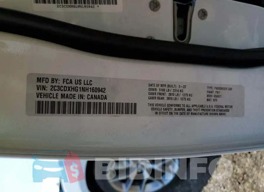 2C3CDXHG1NH160942 Photo# 10