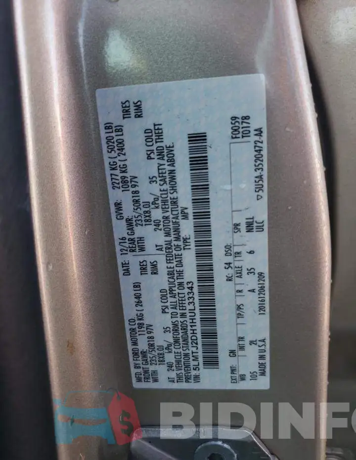 5LMTJ2DH1HUL33343 Photo# 10