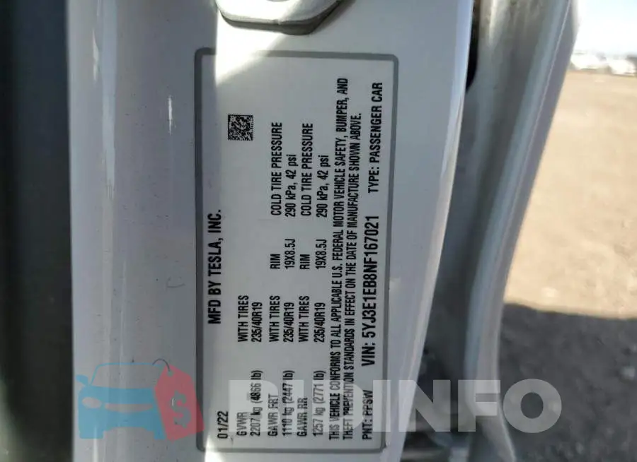 5YJ3E1EB8NF167021 Photo# 10