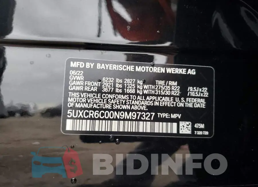 5UXCR6C00N9M97327 Photo# 10