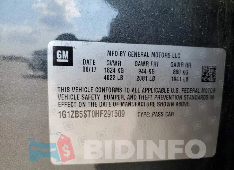 1G1ZB5ST0HF291509 Photo# 12