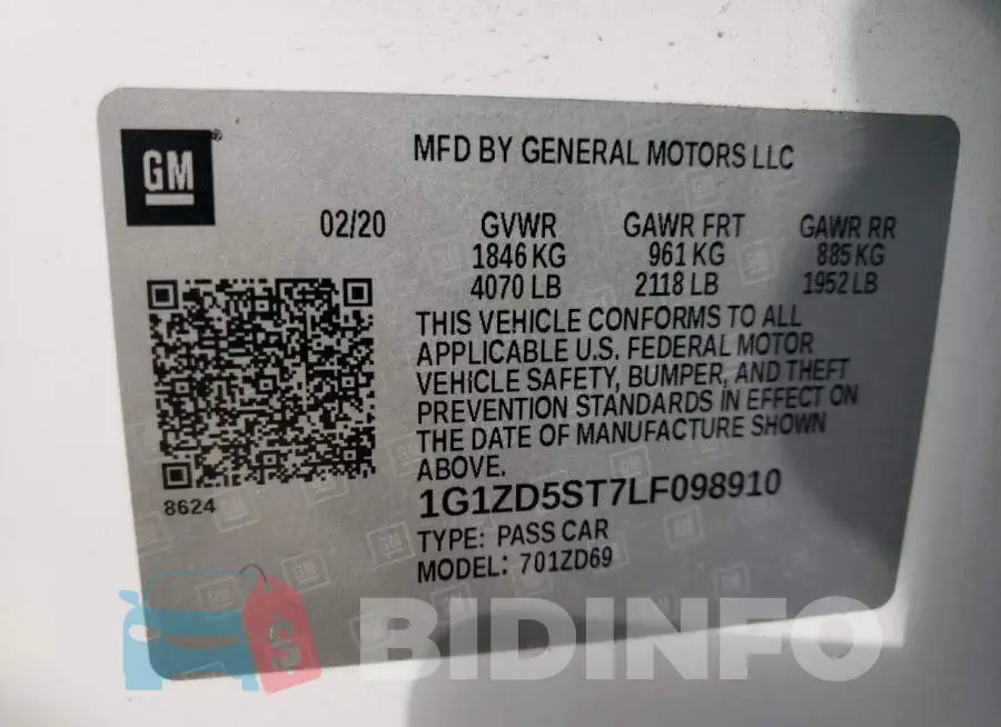 1G1ZD5ST7LF098910 Photo# 10