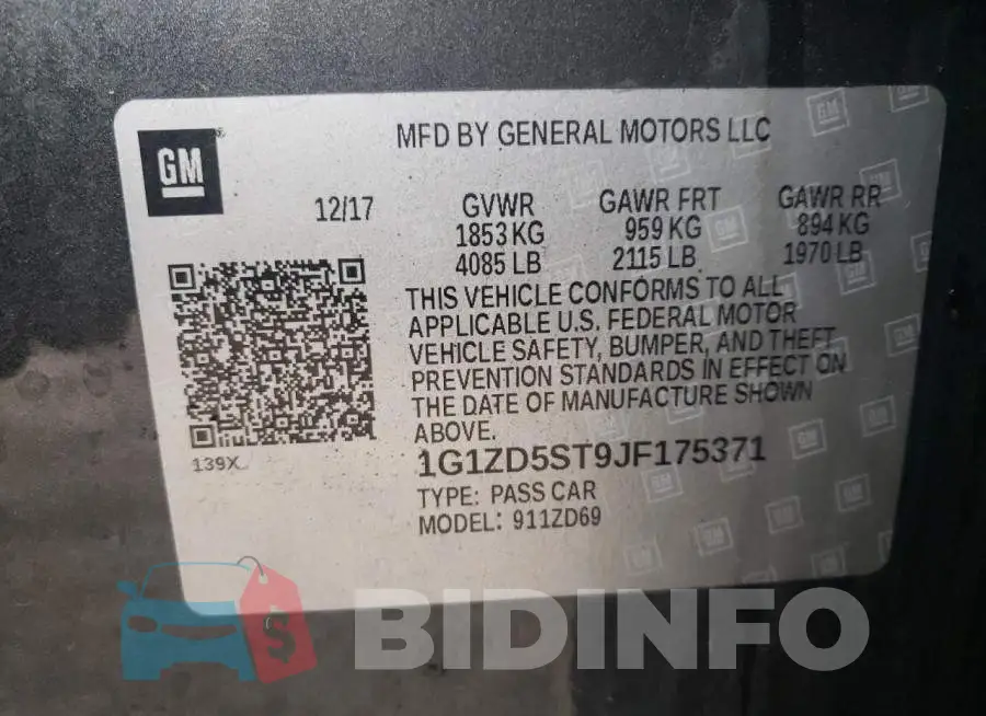 1G1ZD5ST9JF175371 Photo# 10
