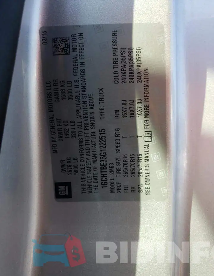 1GCHTBE35G1222515 Photo# 5