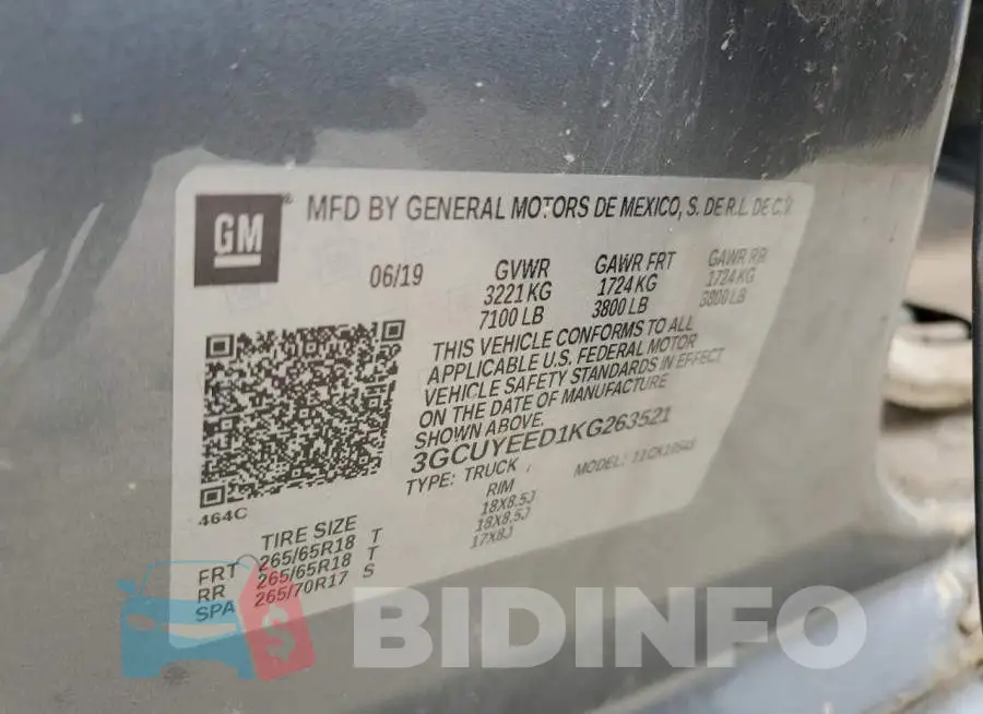 3GCUYEED1KG263521 Photo# 10