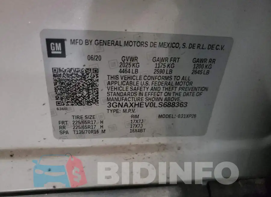 3GNAXHEV0LS688363 Photo# 10