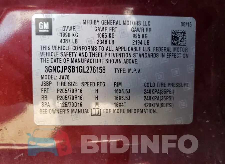 3GNCJPSB1GL276158 Photo# 10