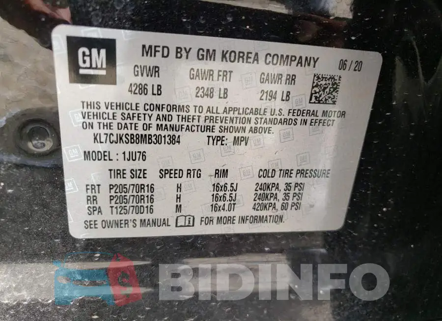 KL7CJKSB8MB301384 Photo# 10