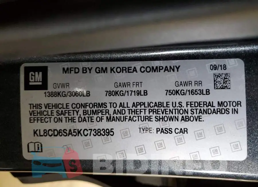 KL8CD6SA5KC738395 Photo# 10