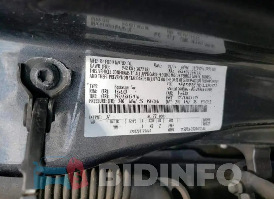 1FADP3E20HL230873 Photo# 10