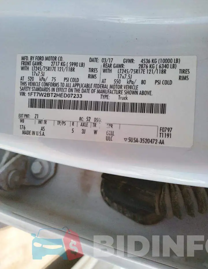 1FT7W2BT2HED07233 Photo# 10