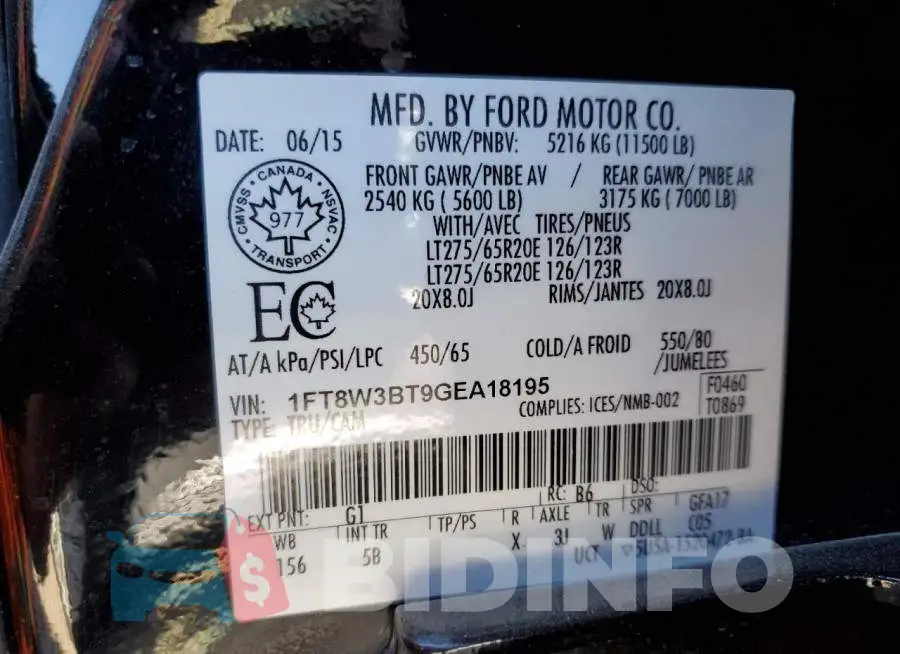 1FT8W3BT9GEA18195 Photo# 10