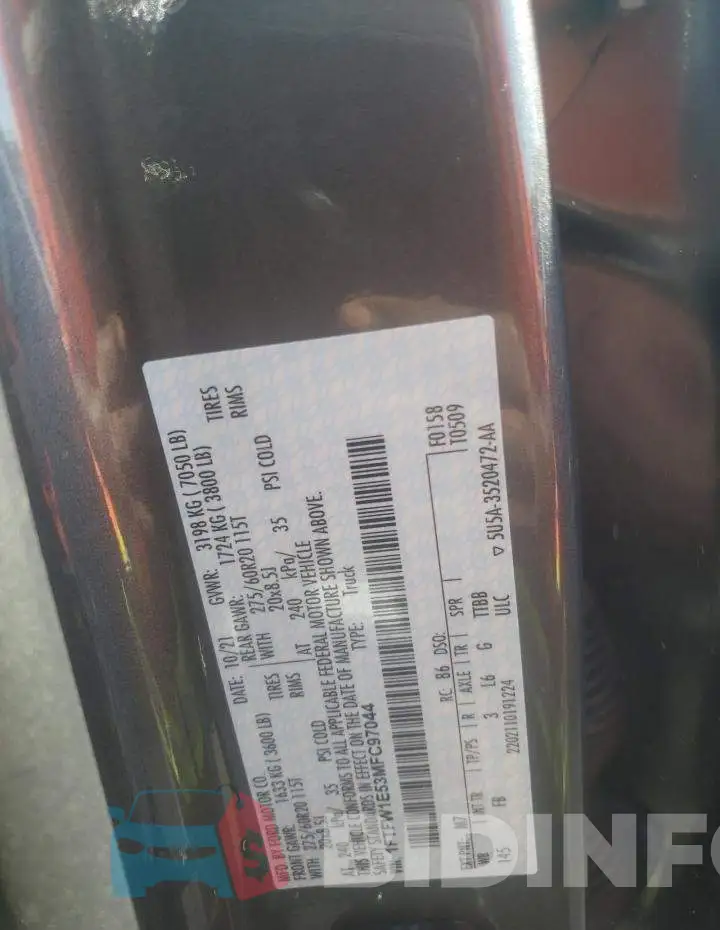 1FTFW1E53MFC97044 Photo# 10