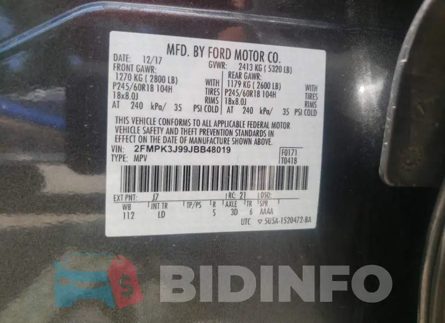 2FMPK3J99JBB48019 Photo# 10