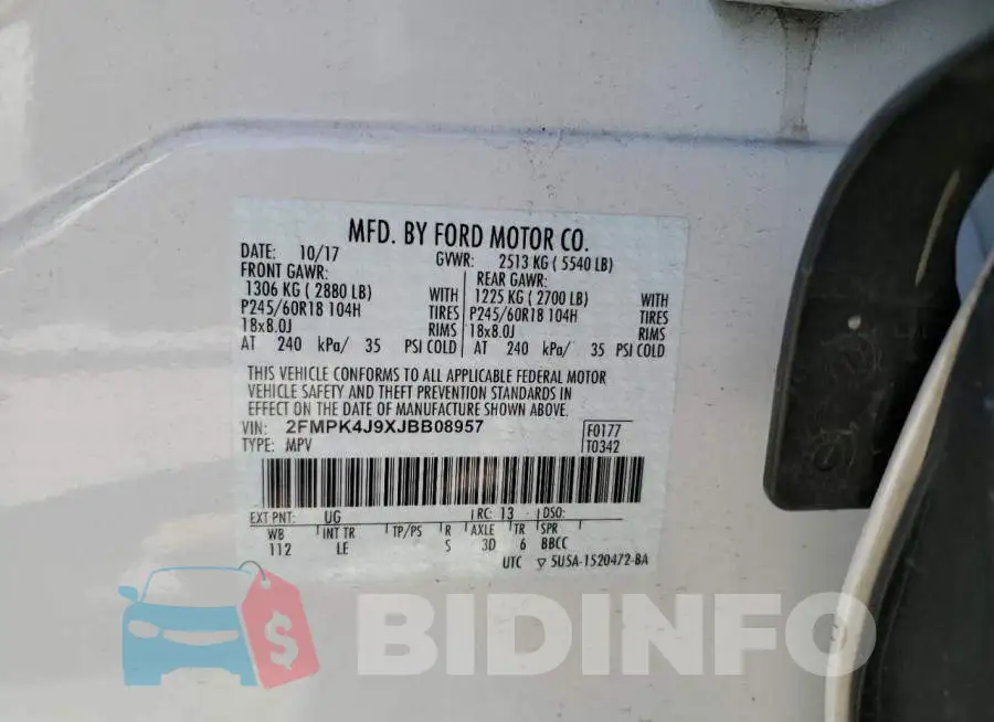 2FMPK4J9XJBB08957 Photo# 10