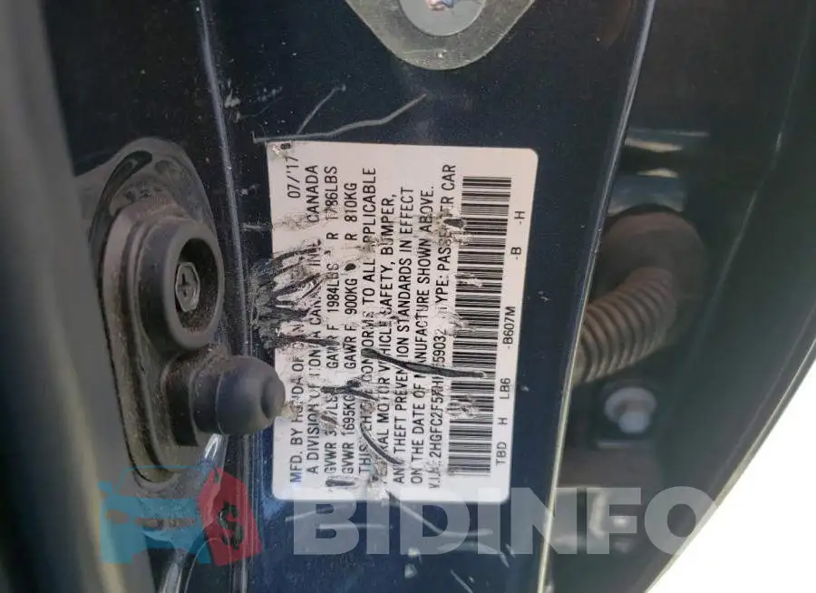 2HGFC2F5XHH559032 Photo# 10