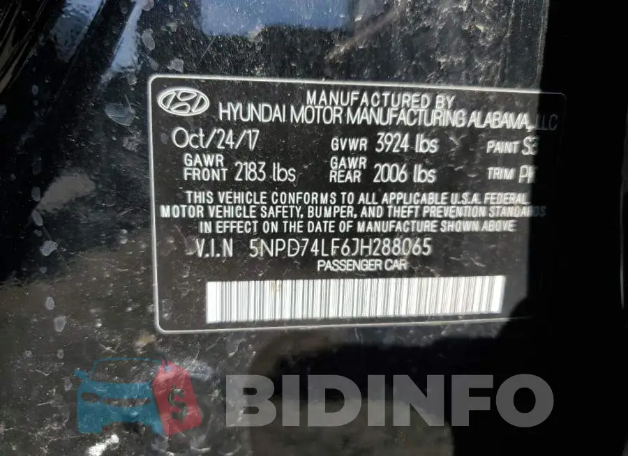 5NPD74LF6JH288065 Photo# 10