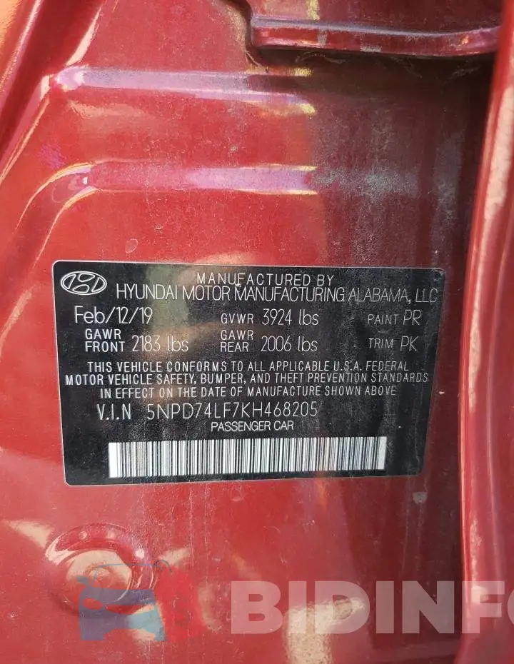 5NPD74LF7KH468205 Photo# 10