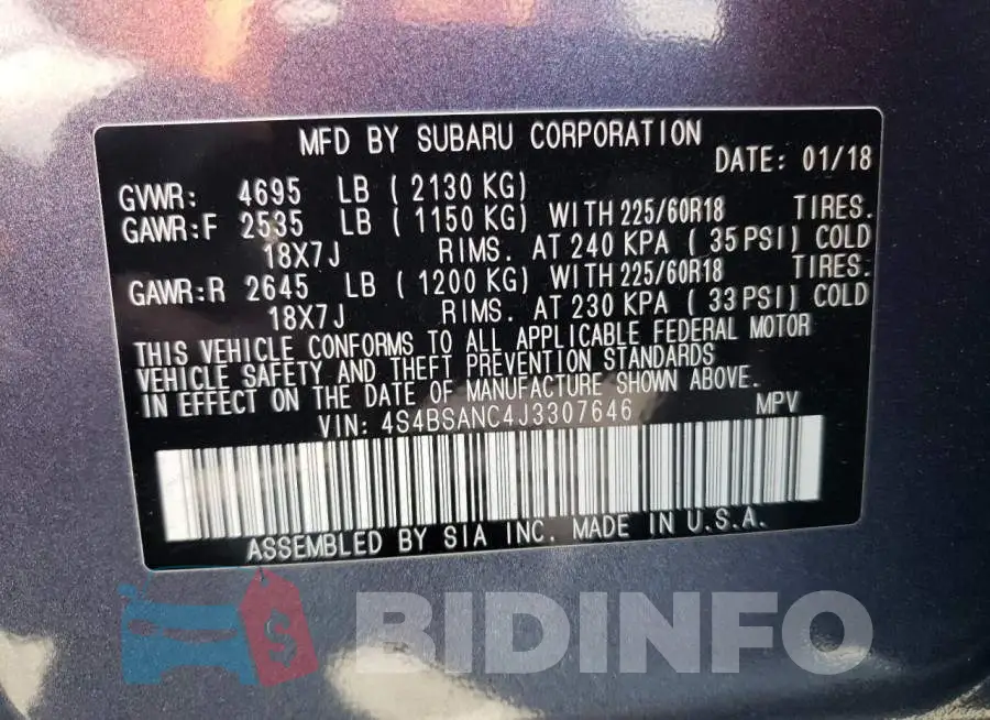 4S4BSANC4J3307646 Photo# 10