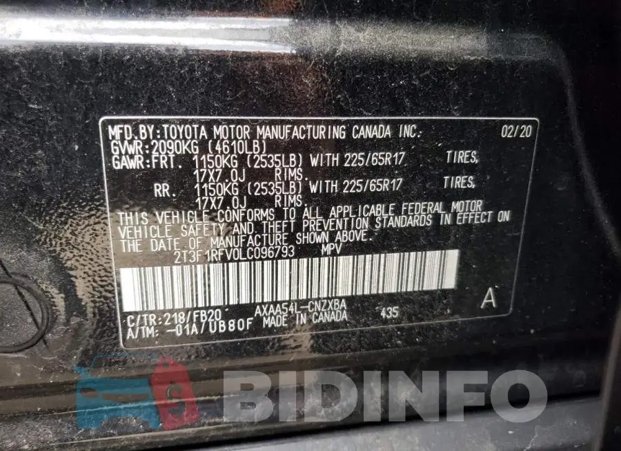 2T3F1RFV0LC096793 Photo# 10