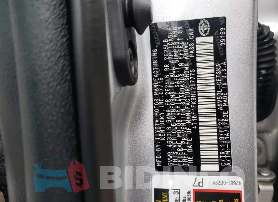 4T1BF1FK9HU297775 Photo# 10