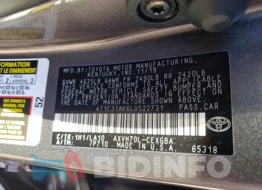 4T1F31AK6LU522731 Photo# 10