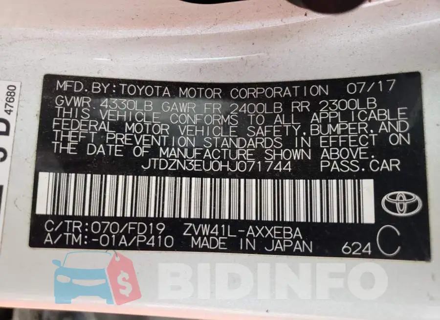 JTDZN3EU0HJ071744 Photo# 6