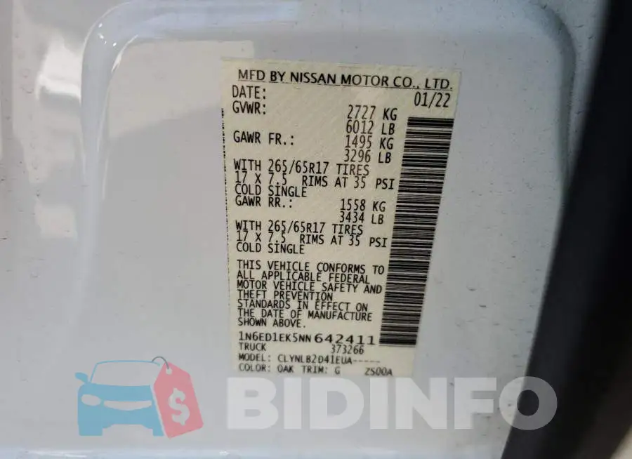 1N6ED1EK5NN642411 Photo# 10
