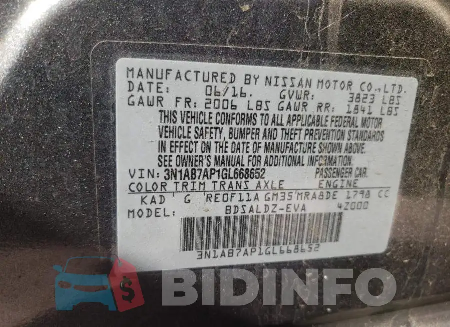 3N1AB7AP1GL668652 Photo# 10