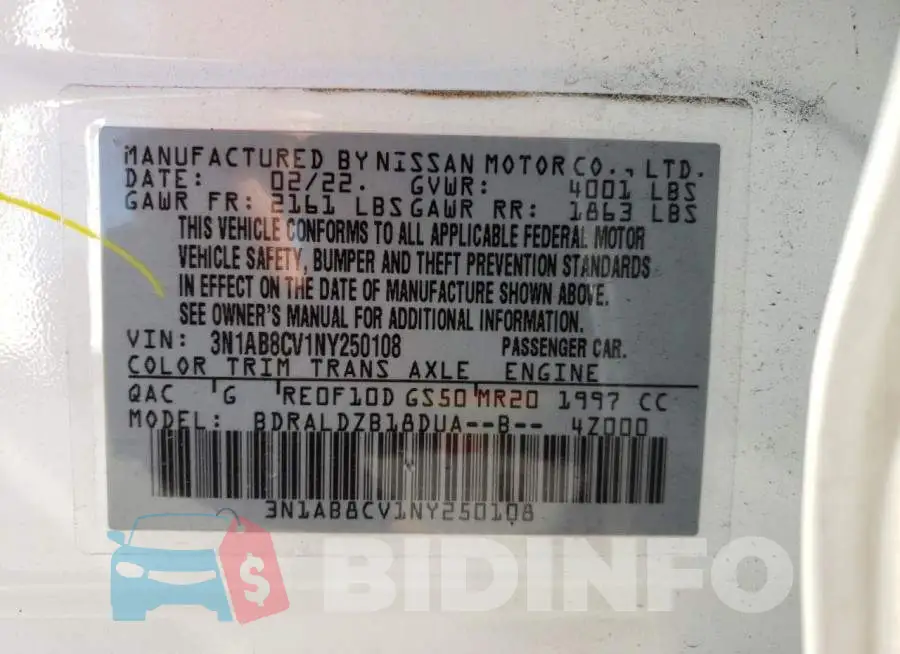 3N1AB8CV1NY250108 Photo# 10
