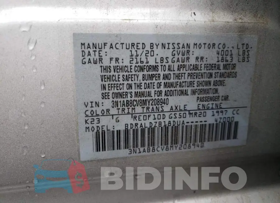 3N1AB8CV8MY208940 Photo# 10
