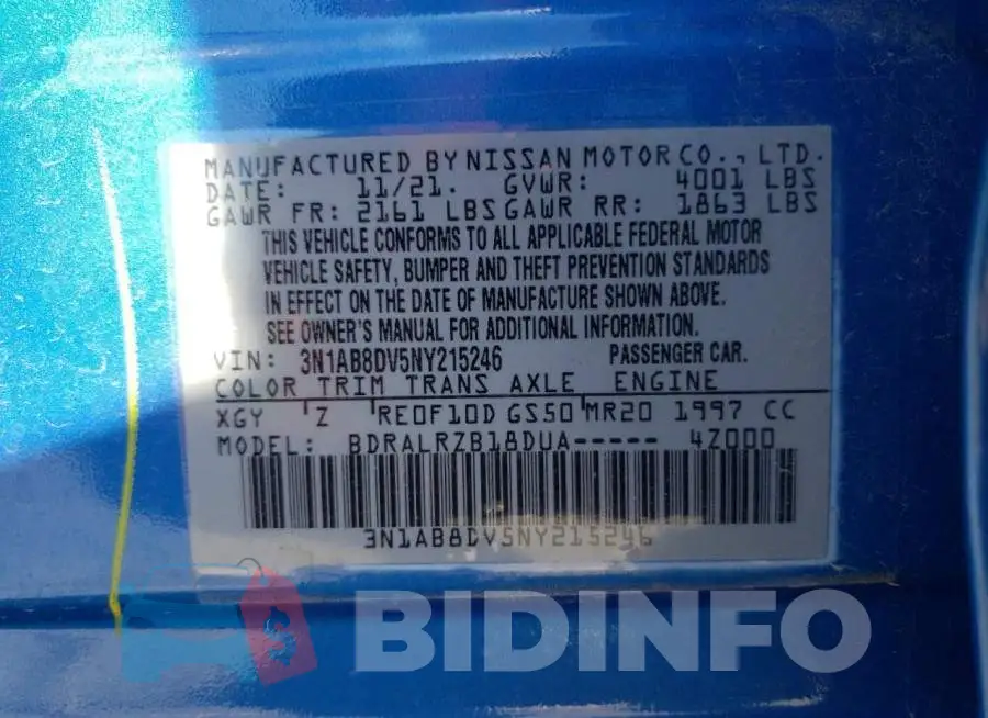 3N1AB8DV5NY215246 Photo# 10