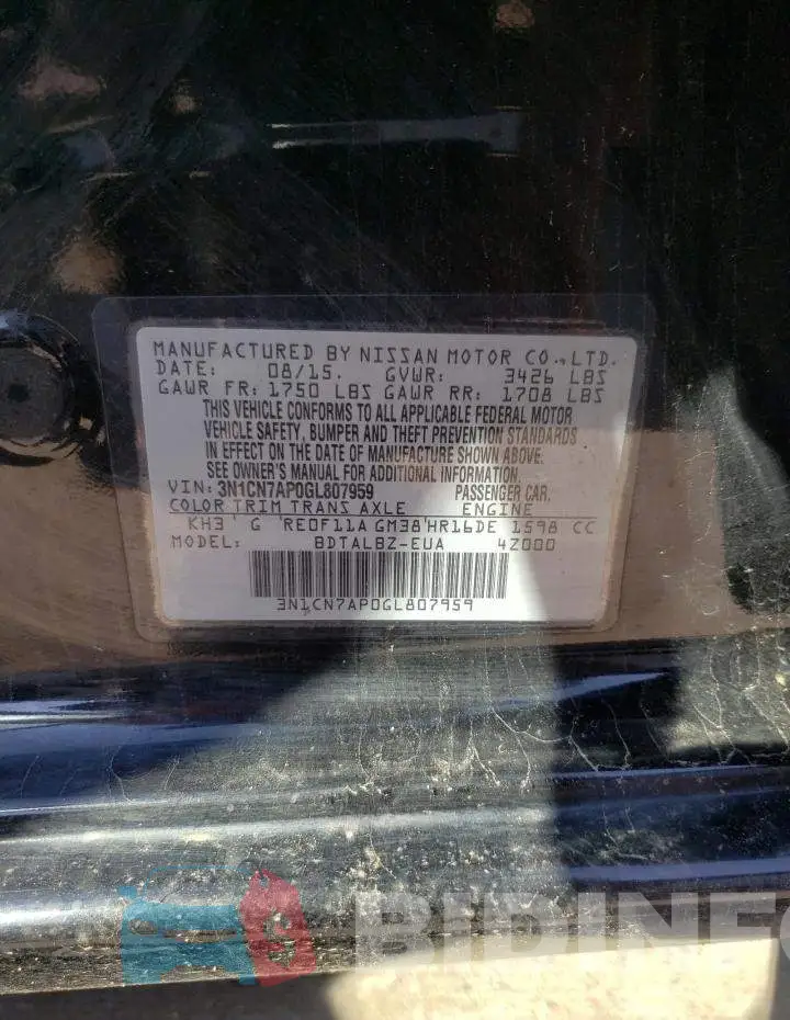 3N1CN7AP0GL807959 Photo# 10
