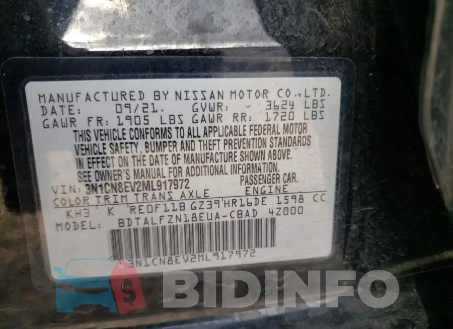 3N1CN8EV2ML917972 Photo# 10