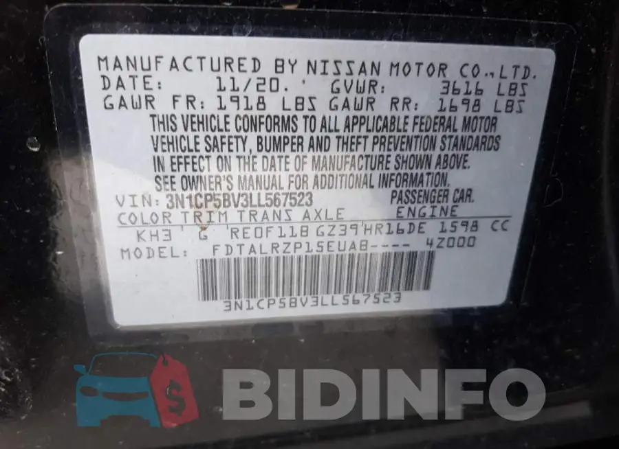 3N1CP5BV3LL567523 Photo# 10