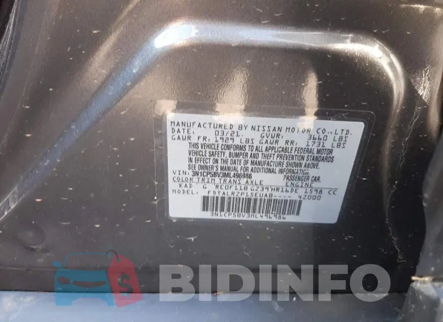 3N1CP5BV3ML496986 Photo# 10