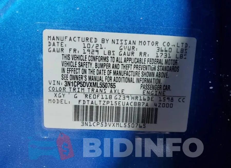 3N1CP5DVXML550765 Photo# 10