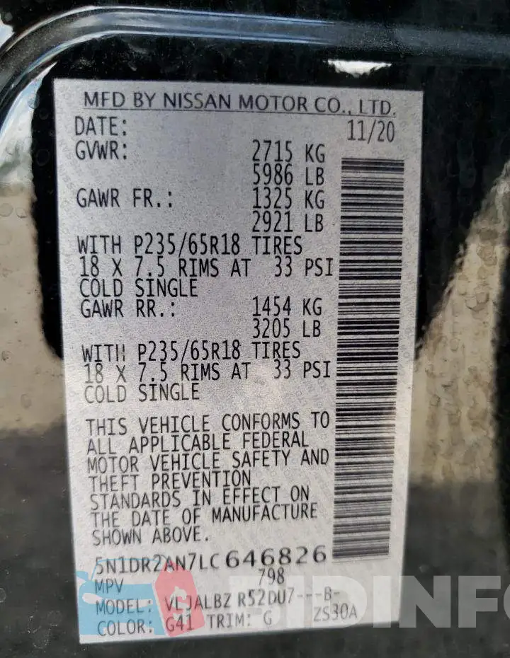 5N1DR2AN7LC646826 Photo# 10