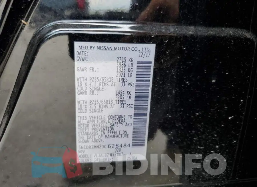 5N1DR2MN2JC628484 Photo# 10