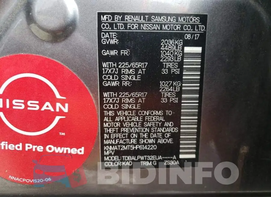 KNMAT2MT5HP614220 Photo# 10